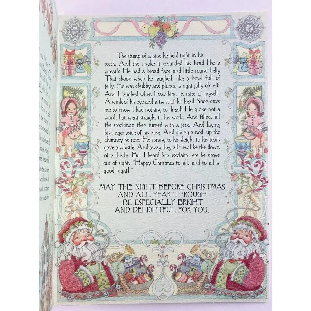19 Rare Hallmark Christmas Card Clement Clarke Moore Night Before Xmas & Envelop